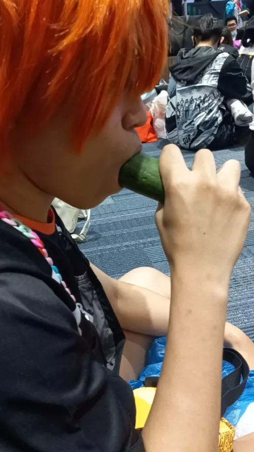 Hinata's hungry for some 🥒😛