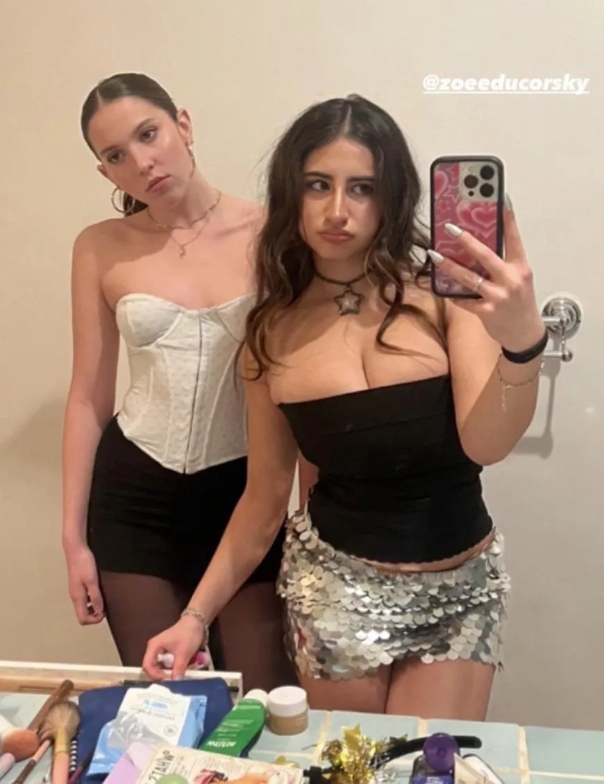 left one clearly didn't want her bf to see this photo