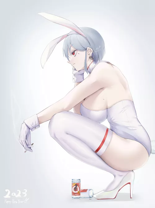 Smoking White Bunny Girl