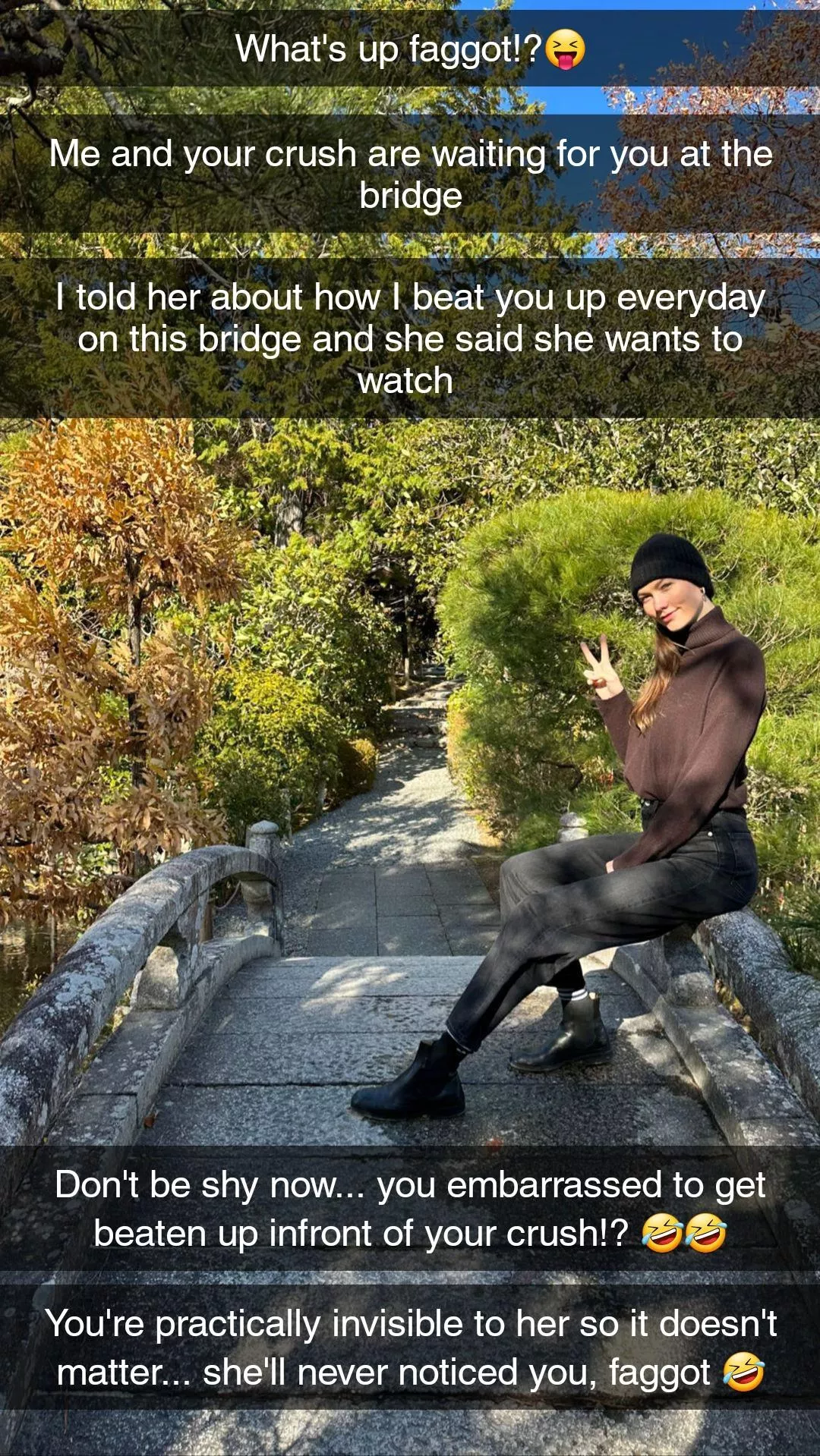 There's no need to be embarrassed... she'll never notice you as anything more than a beta wimp loser so you're not really losing anything😈😝