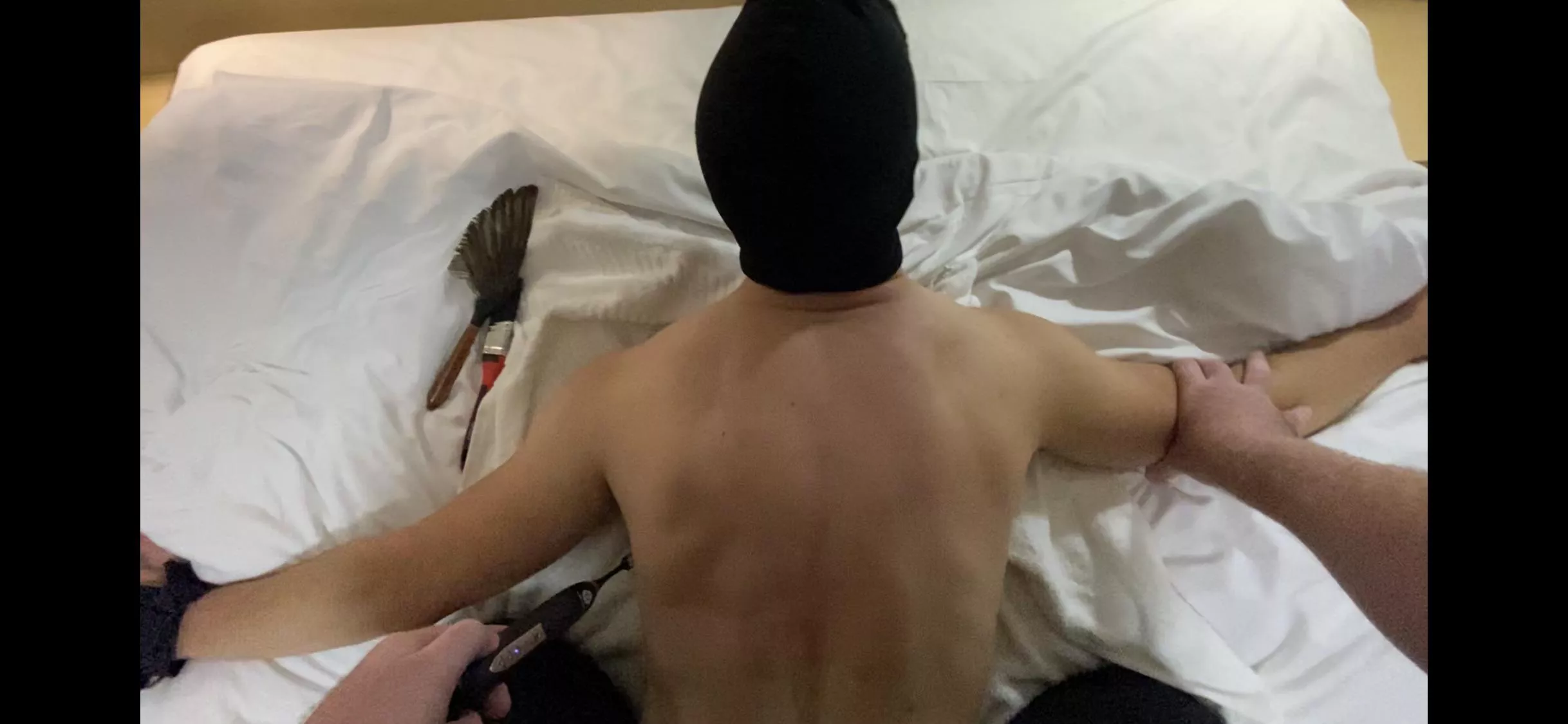 This very ticklish straight guy didn’t stand a chance against the electric toothbrush and my giant ass pinning him down. It’s so cute when they try and hold in their laughter for all of 3 seconds