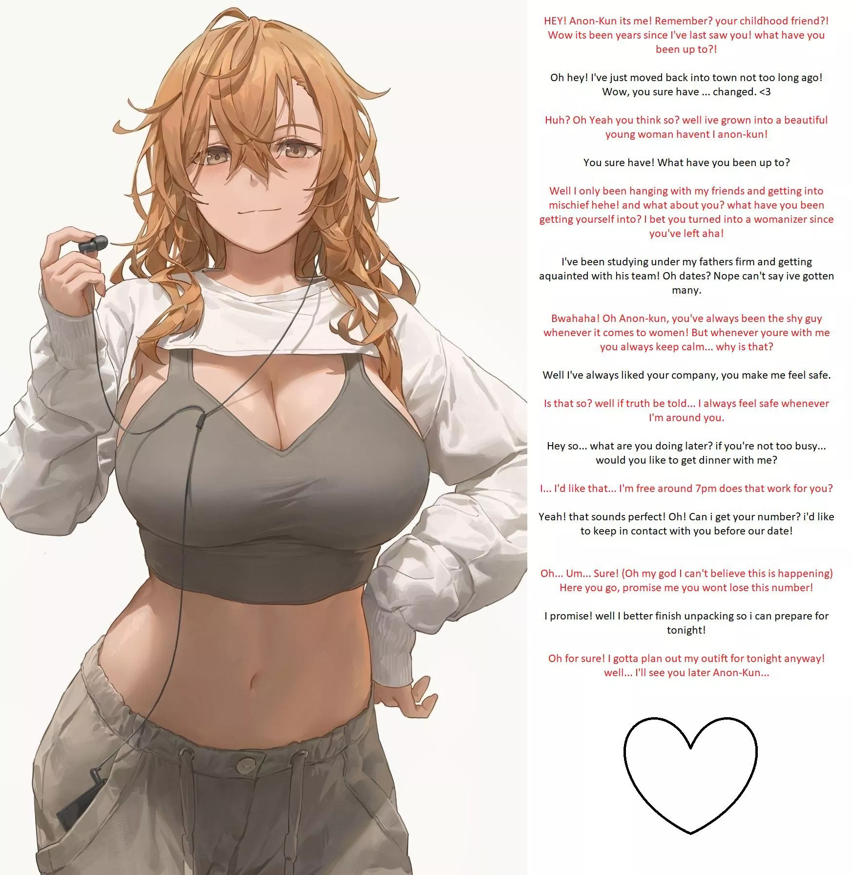 You return home and bump into your childhood friend [wholesome] [Male POV] [First Date] [Vanilla] artist: Yohan1754