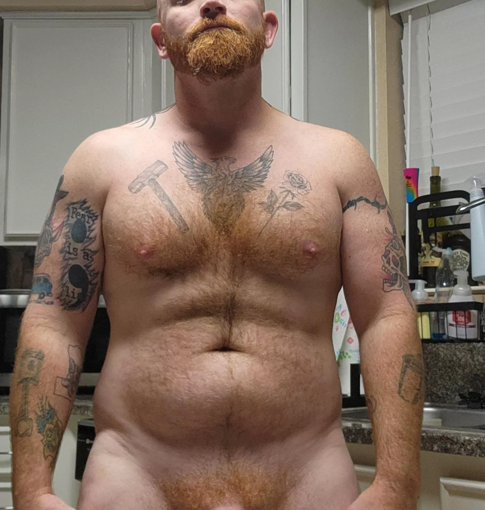 [42] Daddy is naked in the kitchen.