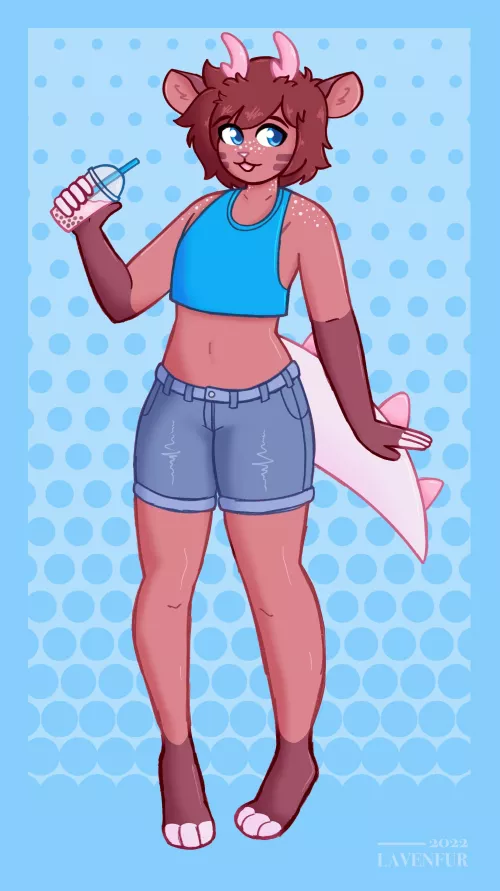 Art trade with sherbetfox 💙 (By me: @Lavenfur on twitter)‬
