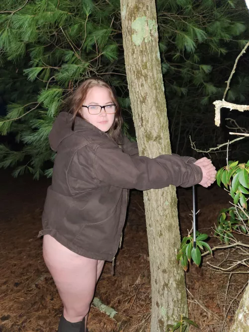 Daddy ziptied me to a tree so he could abuse my ass!!!