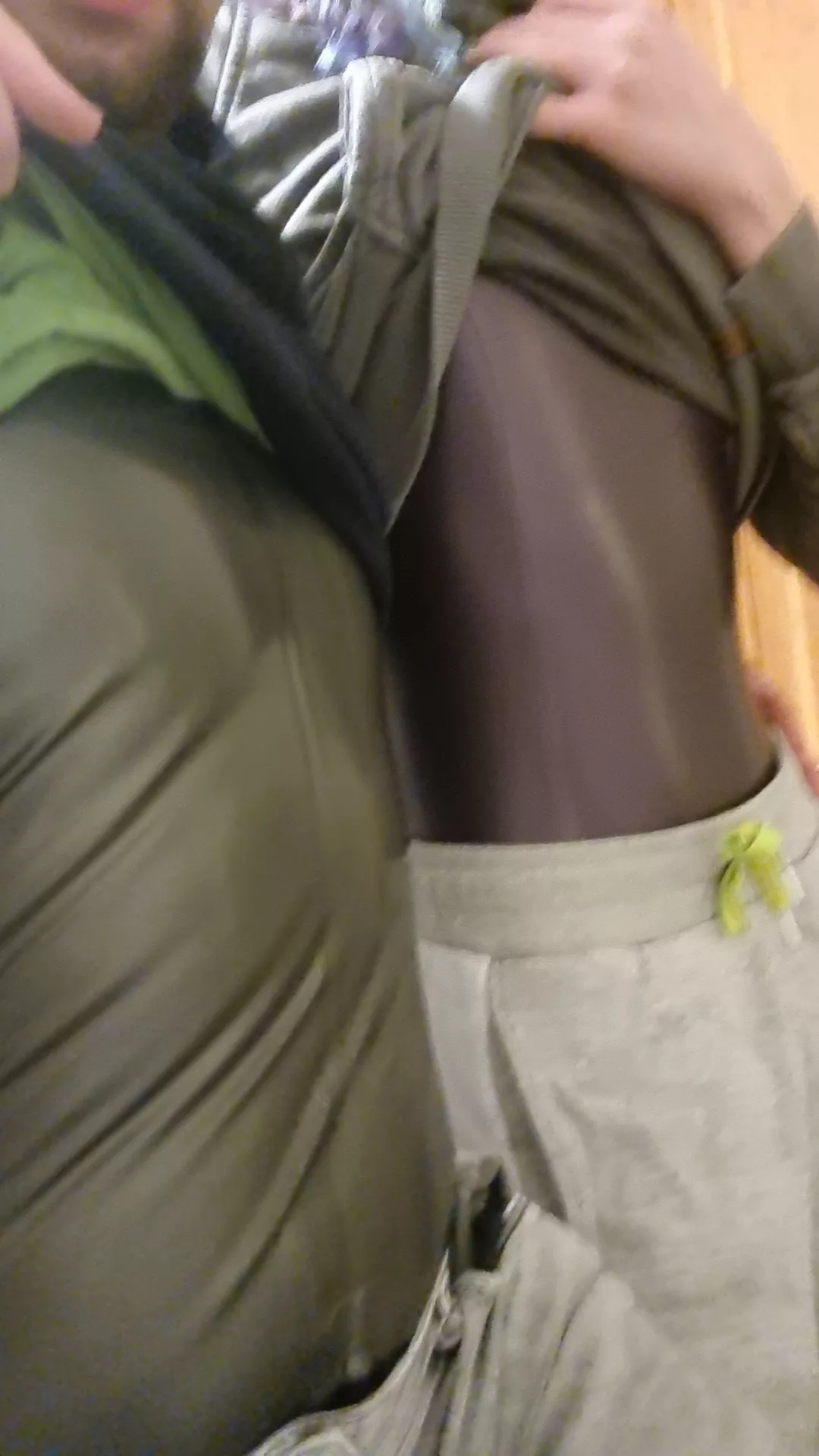 going shopping with the gf in latex catsuits :)