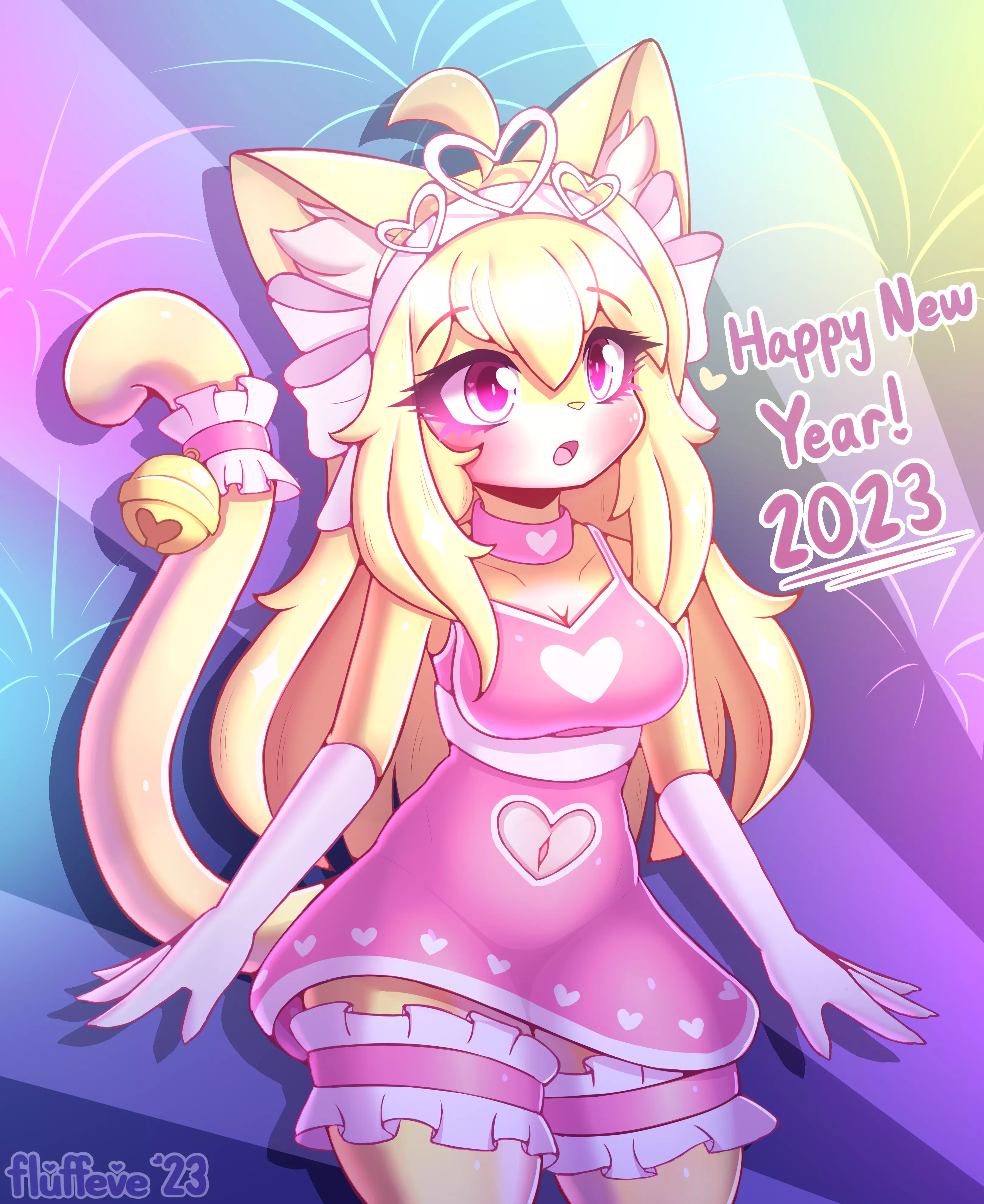 Happy New Year! 💖🎉 (Art by me: @fluffeve on Twitter)