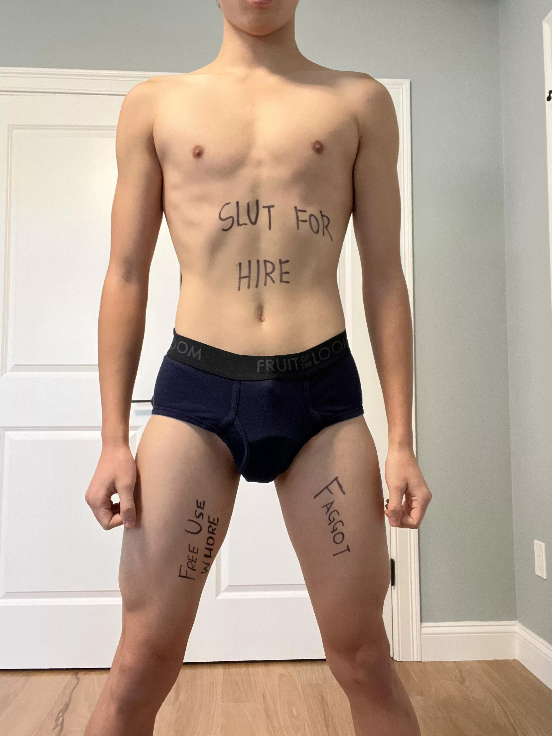 He loves showing off in his tight underwear