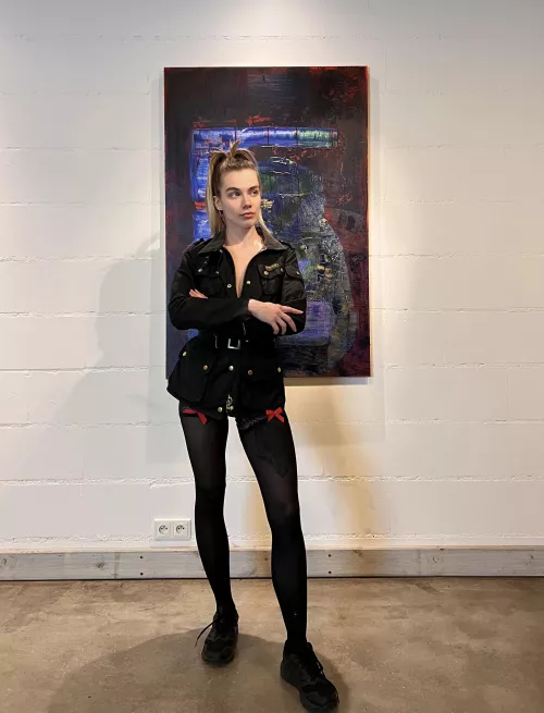 Legs in stockings (and body) of Your Artist next door