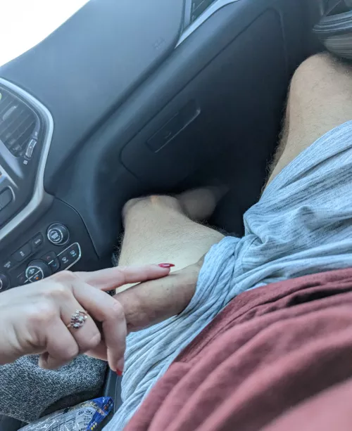 My girlfriend likes to keep one hand on the wheel and one hand on the shifter