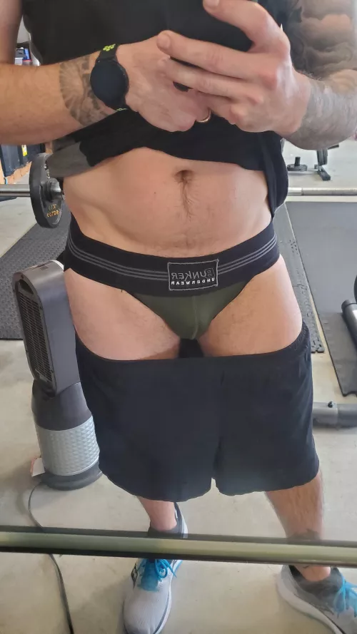 Nothing like running in a jock