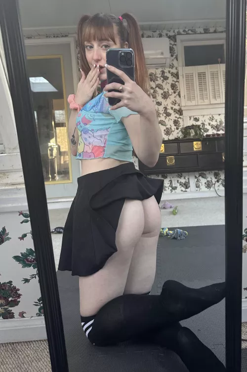 Oops! My skirt flew up *blushing*