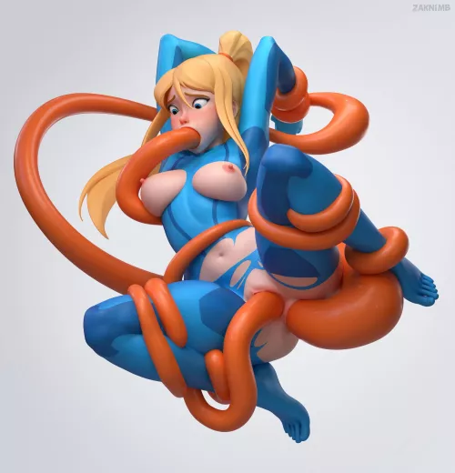 Samus captured by monster (Zaknimb)