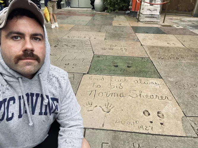 Saw Norma Shearer’s prints at Grauman’s Chinese Theater today.