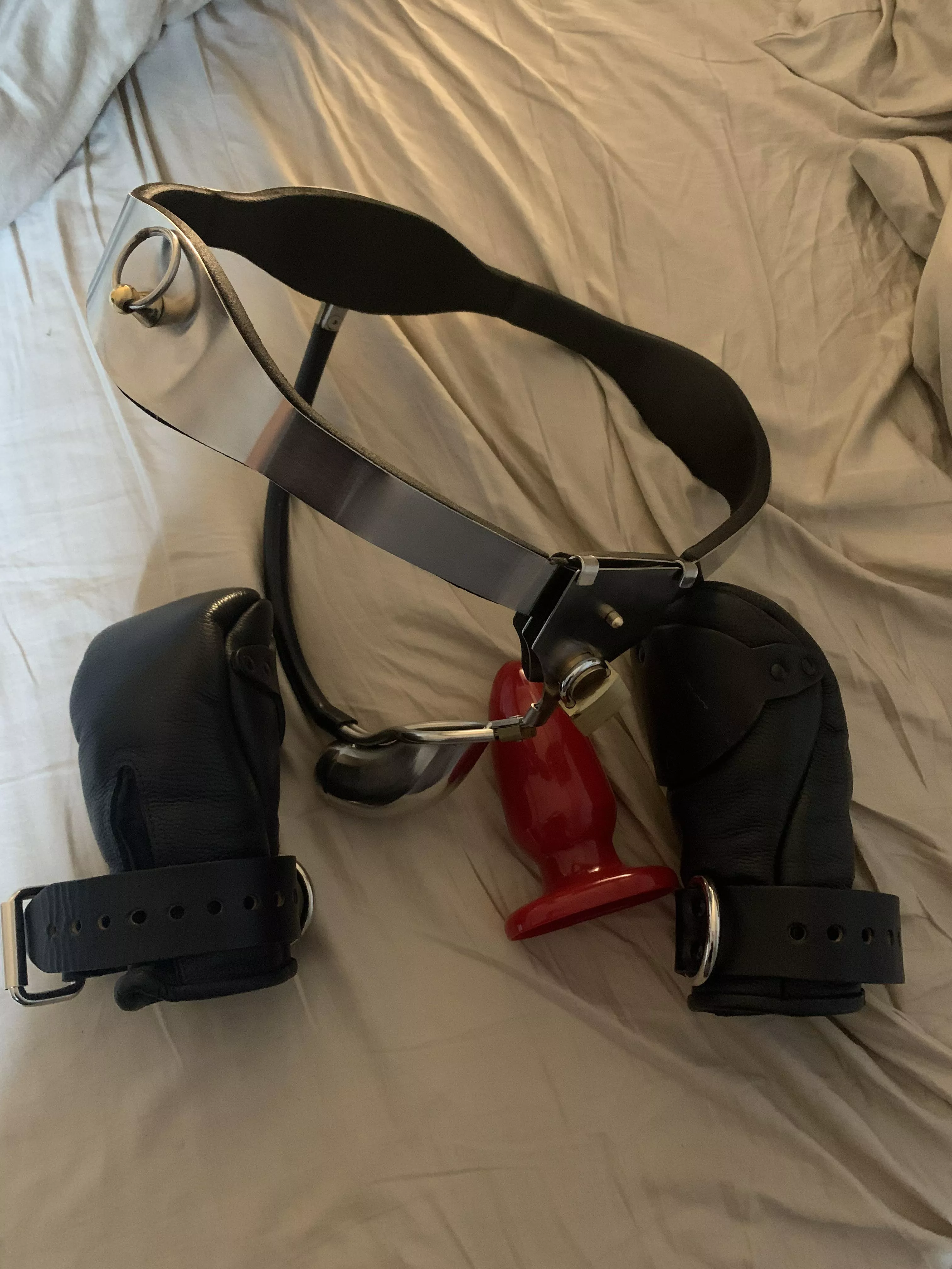 Since you can’t be trusted to not touch you will wear all this when home