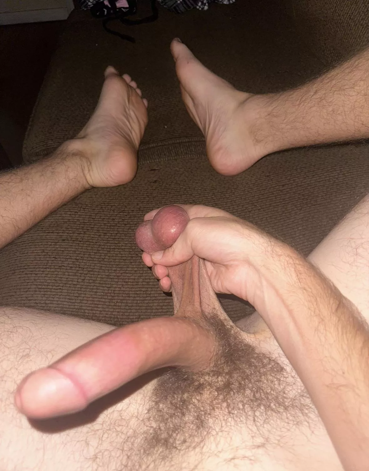 Start at my feet and make your way up to my cock?