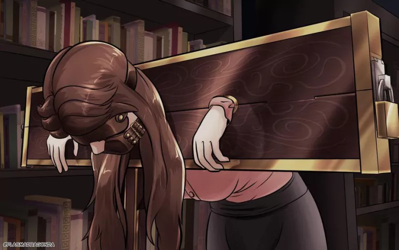 The librarian is in a pillory