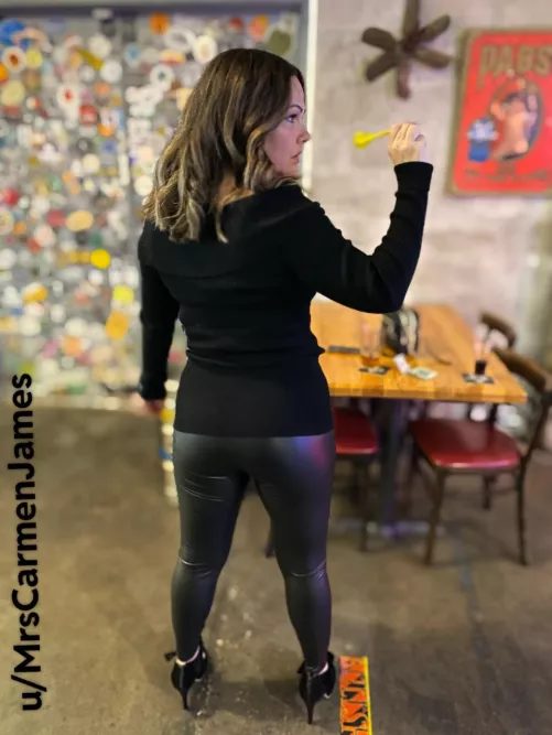 These heels gave me the perfect stance for dart throwing. 4OF