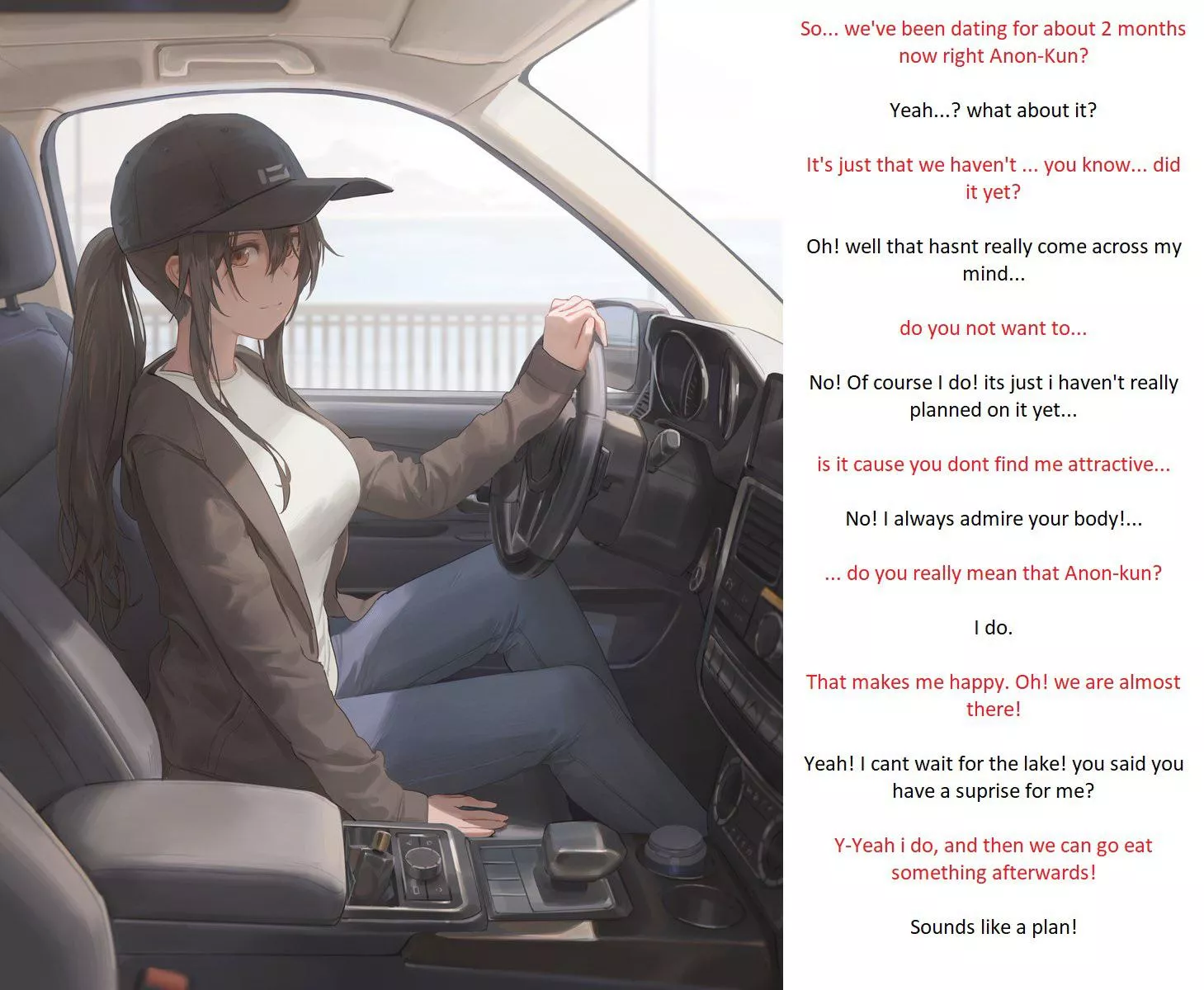 You’re now dating your childhood best friend and she’s getting a little impatient. Anon Part 2 [MalePOV] [High Charisma] [Wholesome] [Childhood Bestfriend]