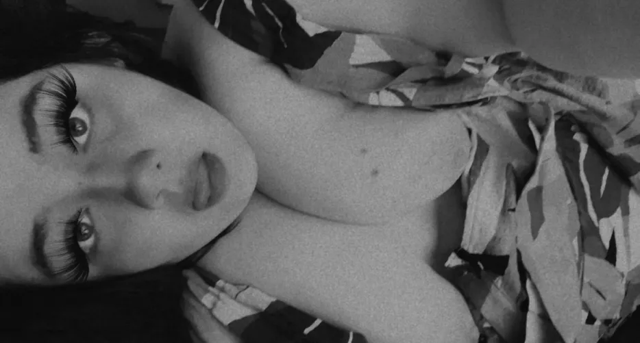 A cumslut in black and white