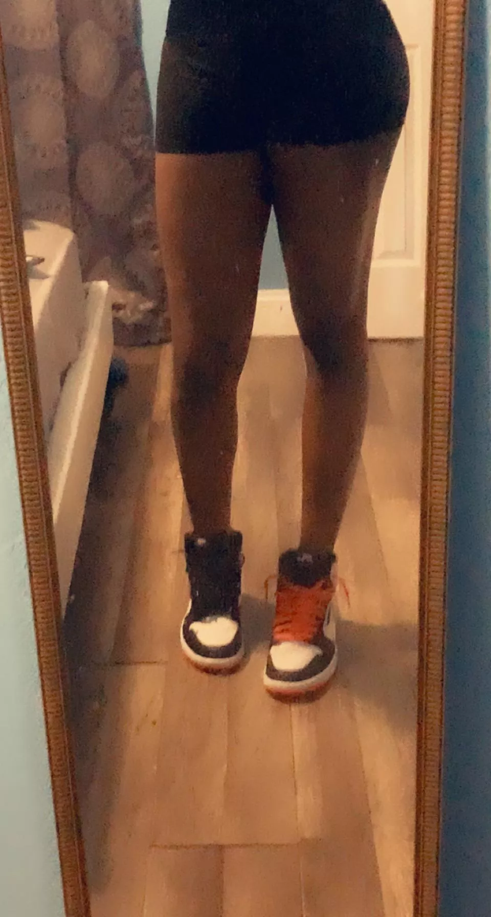 Anyone like brownskin femboy legs?🥺 full outfit coming soon🖤