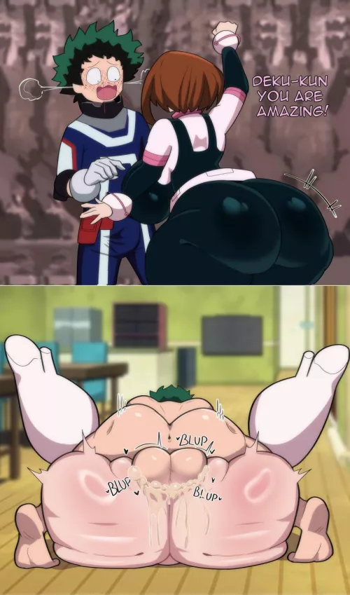 Deku and Uraraka after mission creampie (Nsf_wario)