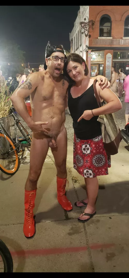 I love walking the streets naked with Kim.