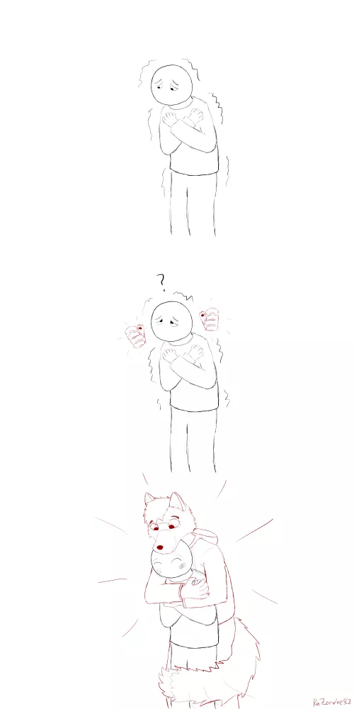 I'm big and fluffy, let me warm you up [Art by me, @RaZorwireSC2 on Twitter]