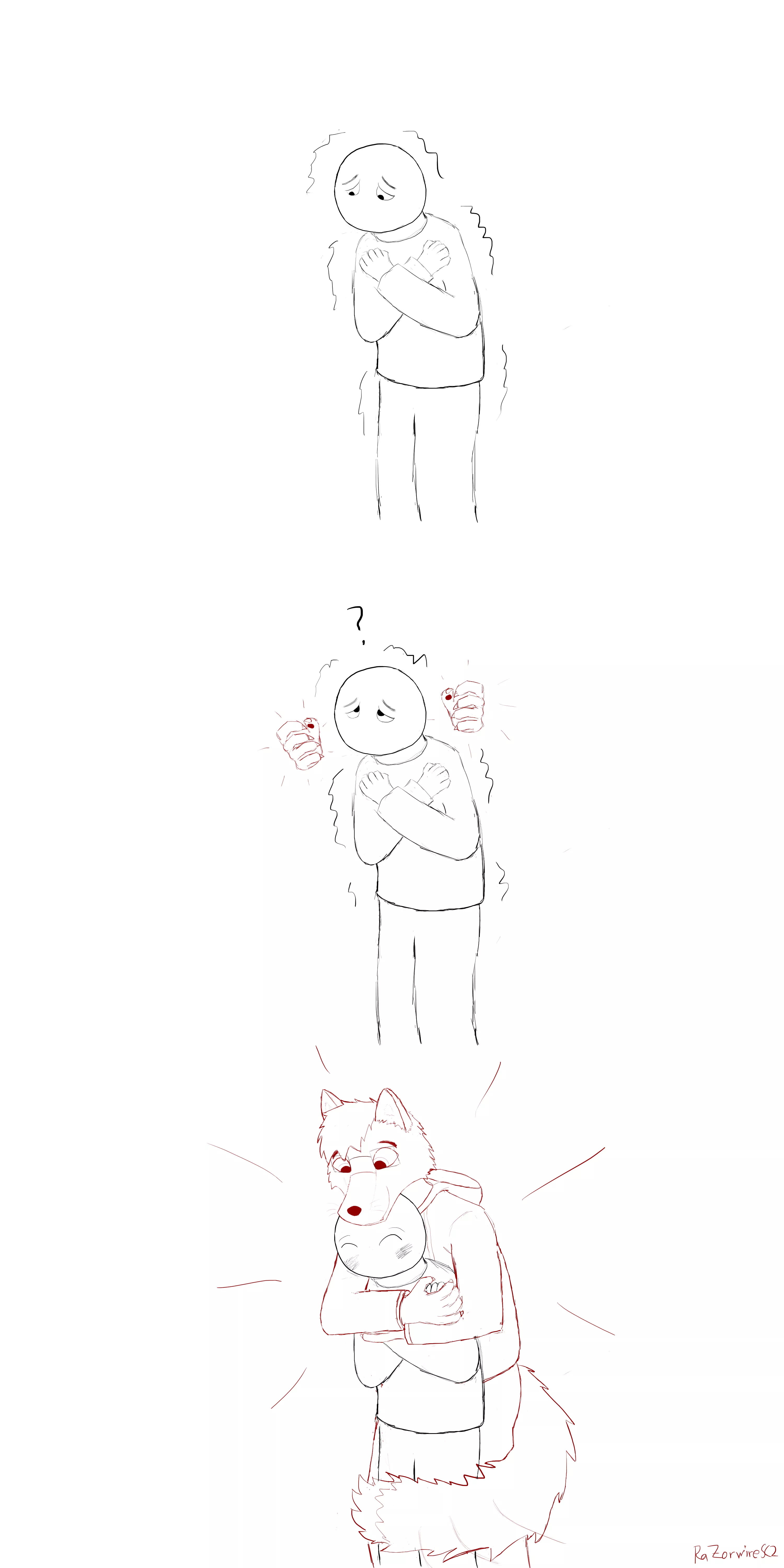 I'm big and fluffy, let me warm you up [Art by me, @RaZorwireSC2 on Twitter]