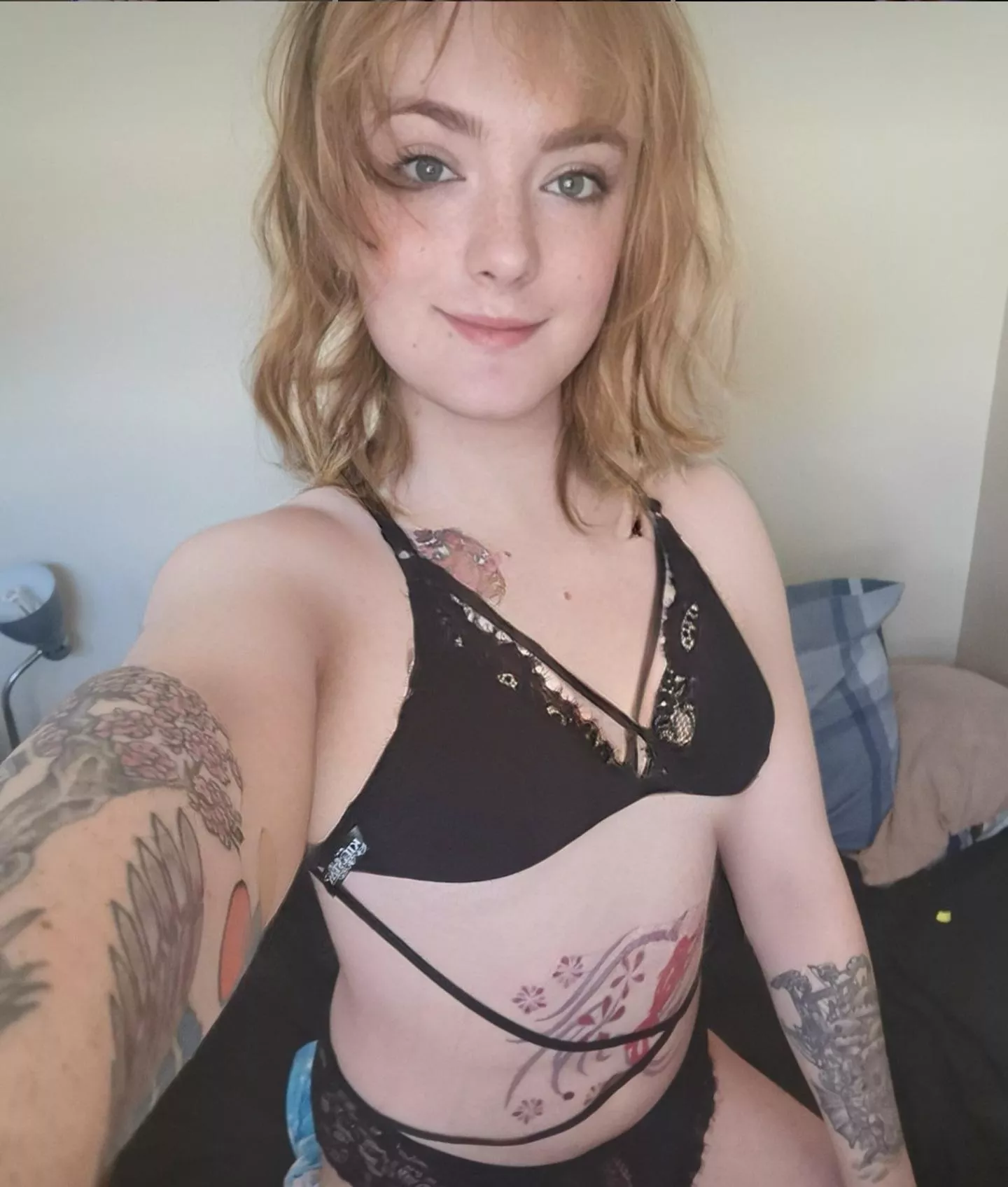 In a cute underwear set