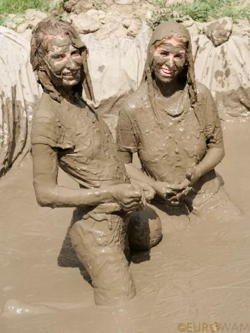 Kimi and Alida after playing in mud