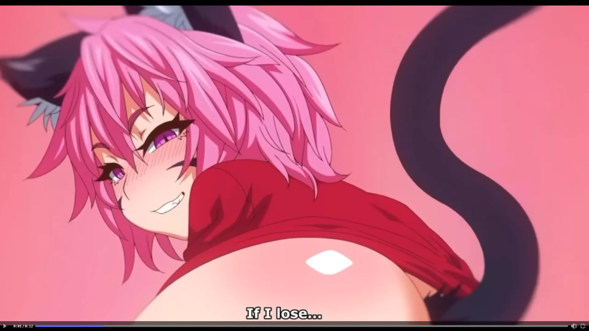 LF Color Source: Pink Hair, cat eats, Unknown gender, animation