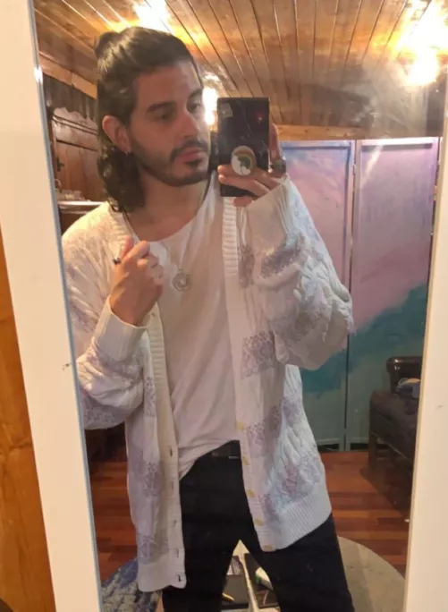 My dad gifted me his old cardigan. He’s had it since before I was even born. I love it.