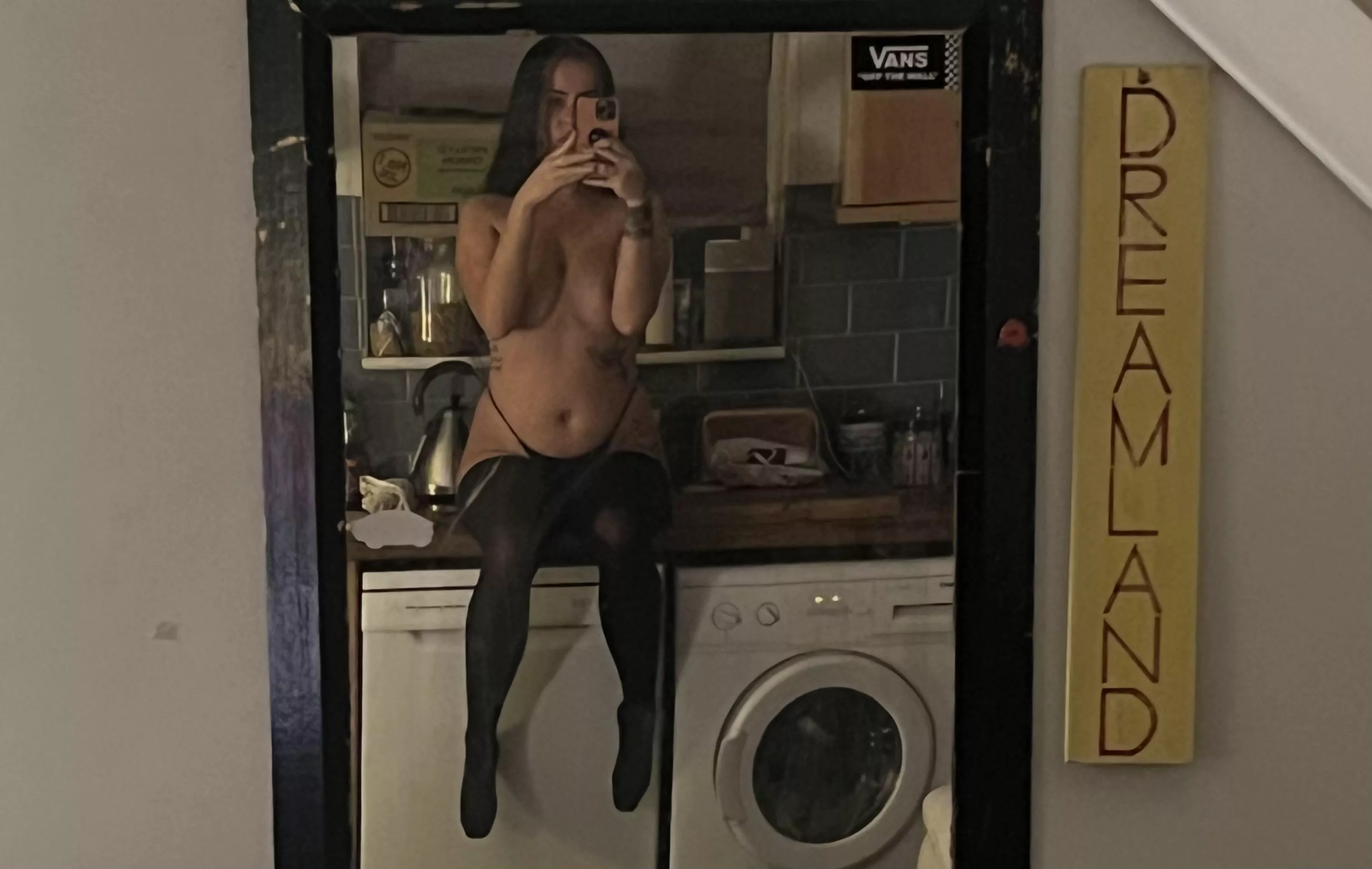 Patiently waiting for someone to sweep me off my feet, no sorry the kitchen counter 😋 I like to be spoilt… if you think you can, sub to my onlyfans 😈