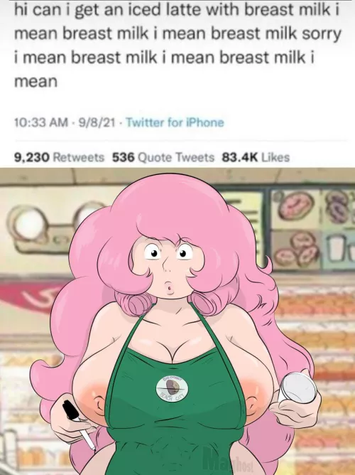 Rose does becomes a barista at the Big Donut (maghost)