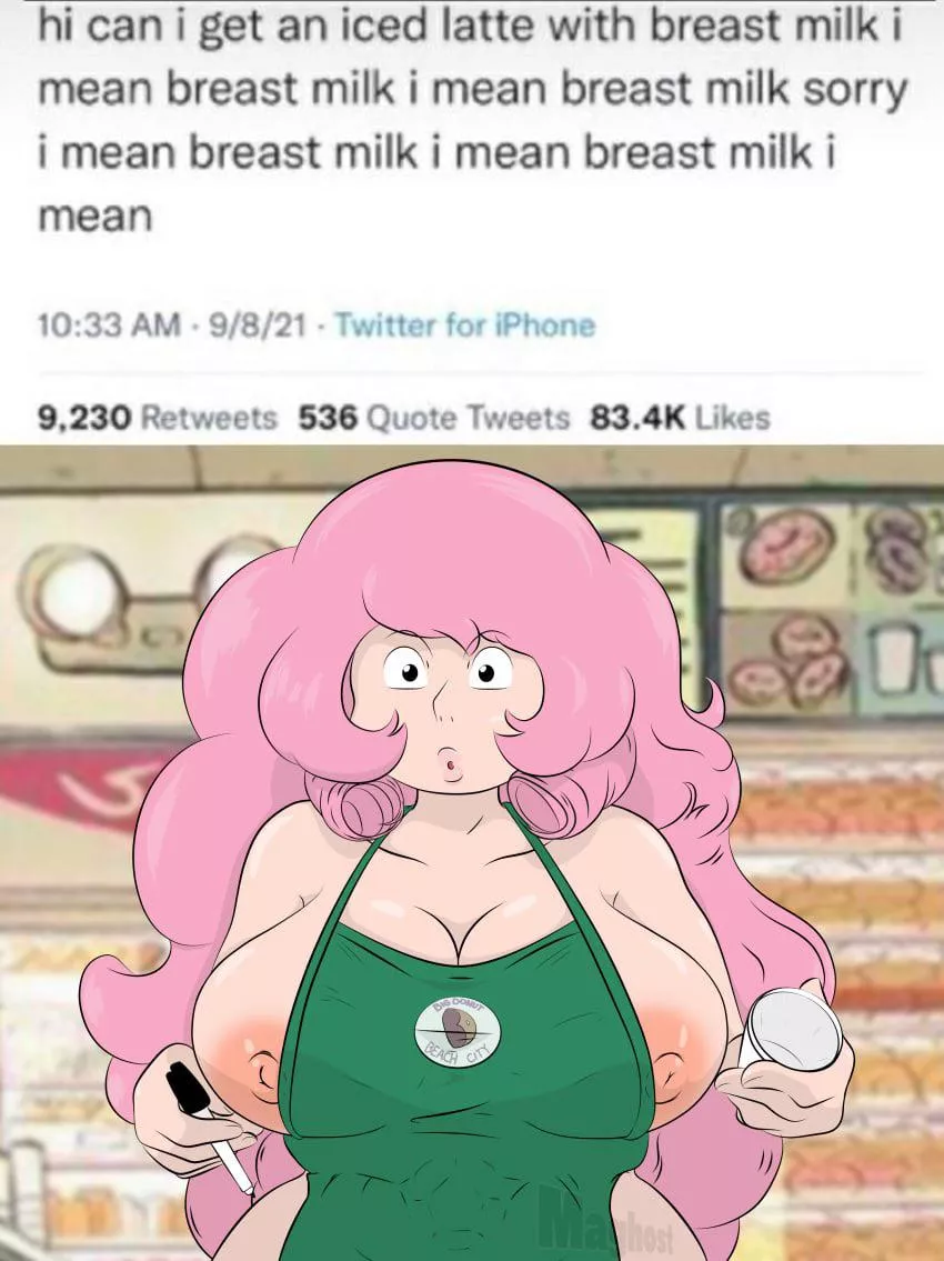 Rose does becomes a barista at the Big Donut (maghost)