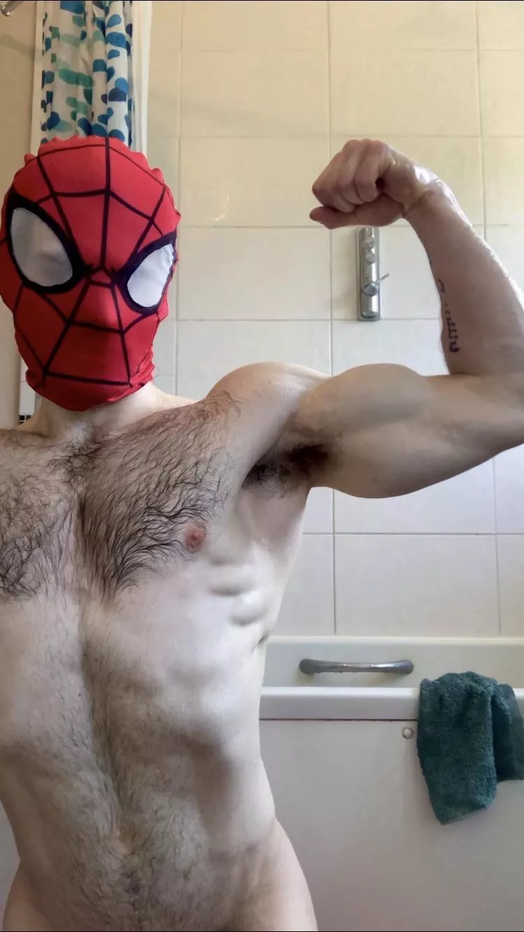 Another day, another shower, another soaking wet Spidey