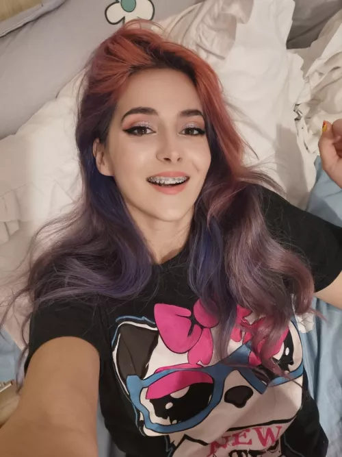 big smile so you can see my braces too.