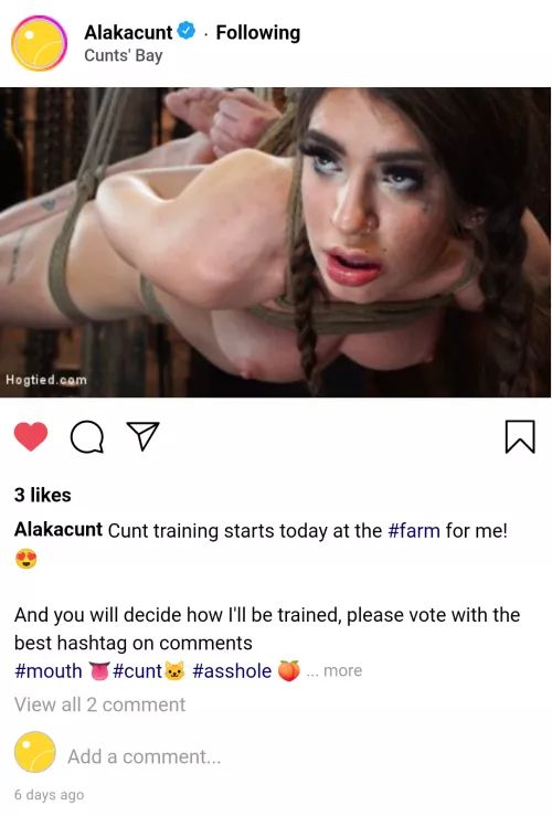 (cuntagram) @alakacunt - you decide my training