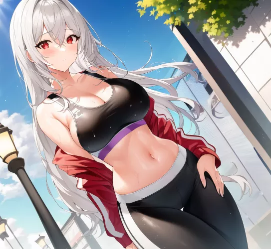 Finished with her Jog