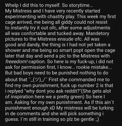 i have been a bad boy and need to be punished