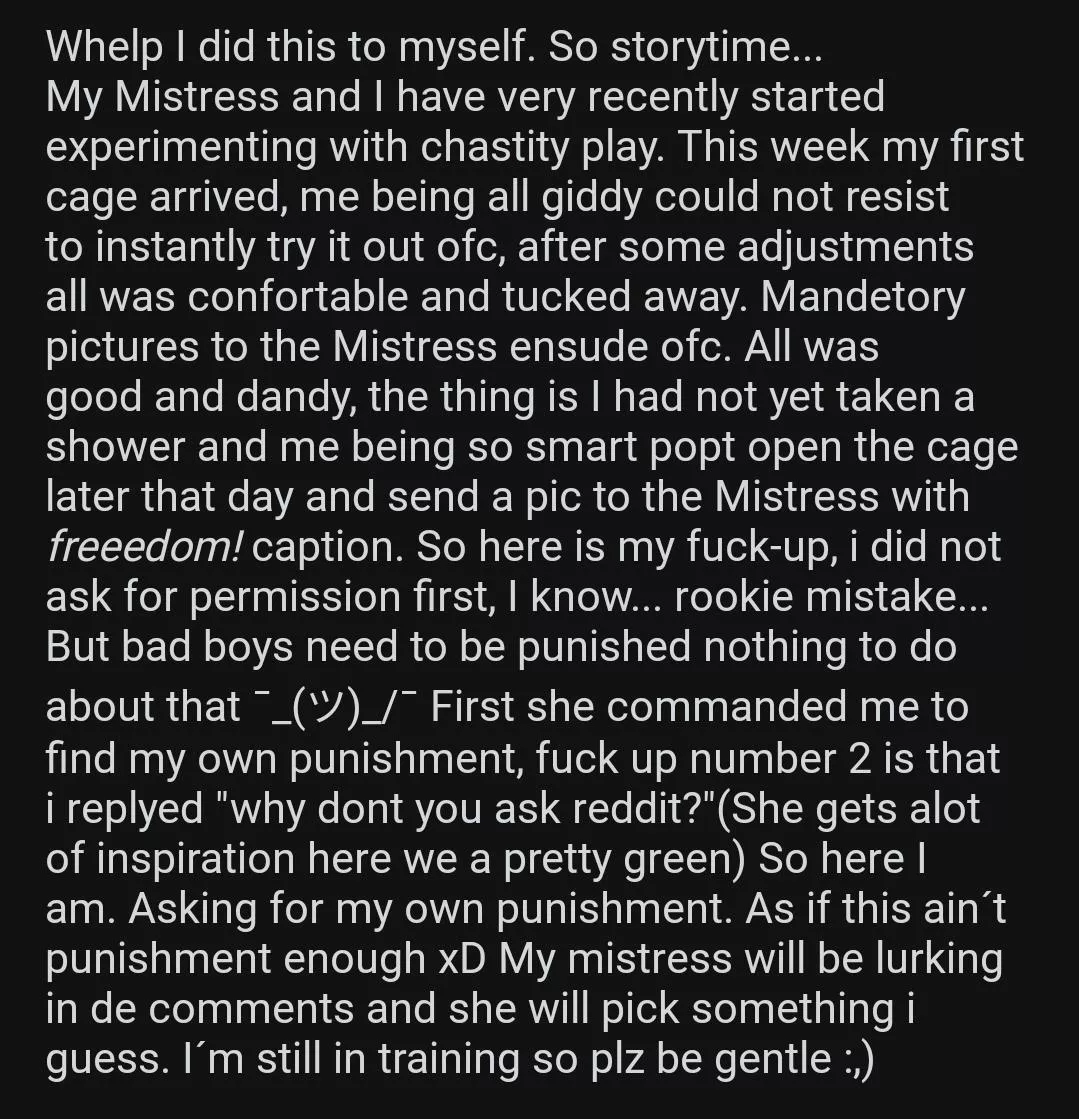 i have been a bad boy and need to be punished