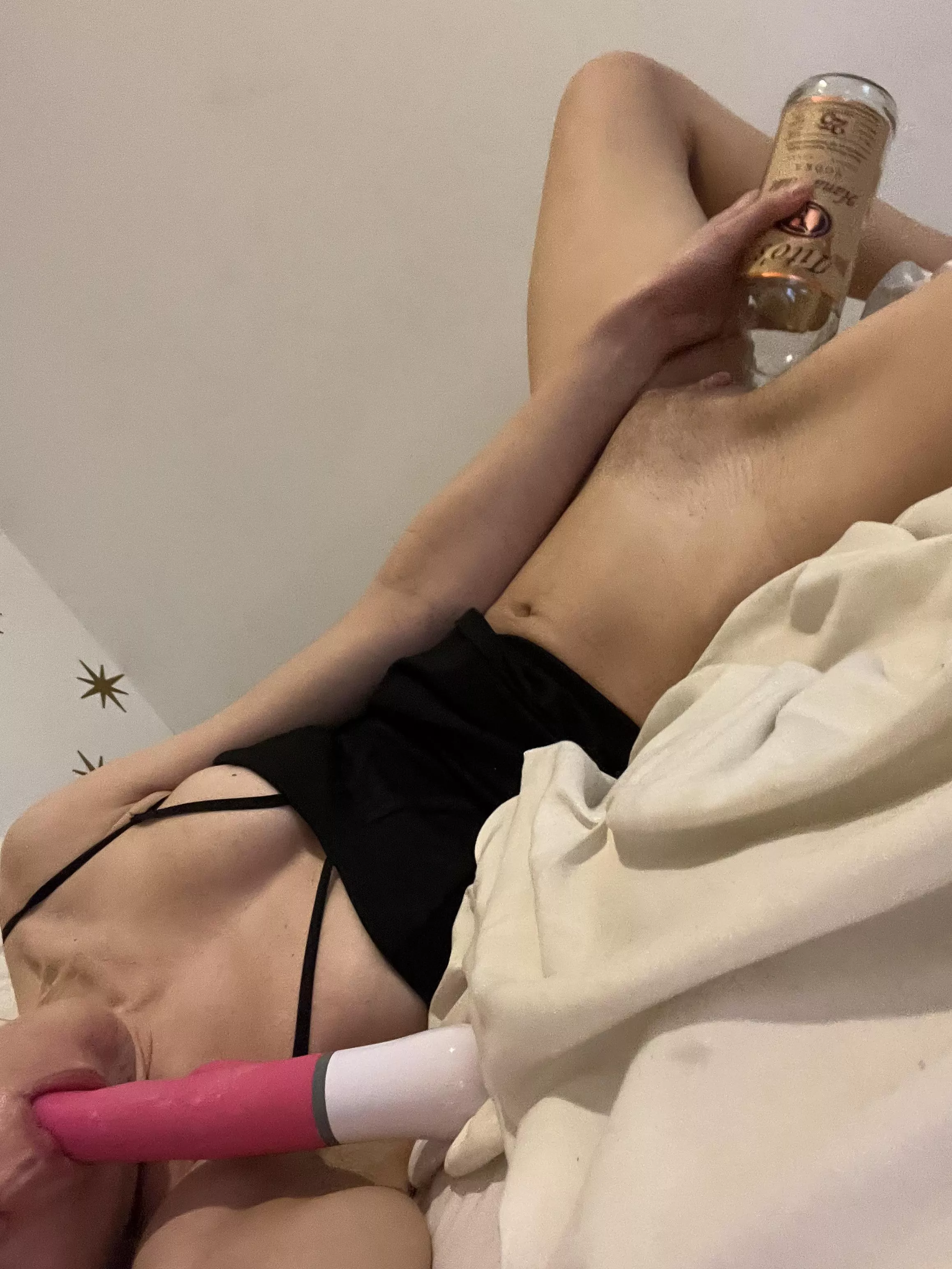 I passed out like this hehe I just needed all my holes filled!!!