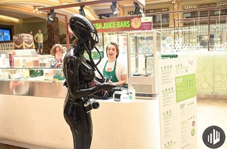 Latex alien going for a smoothie. 👽