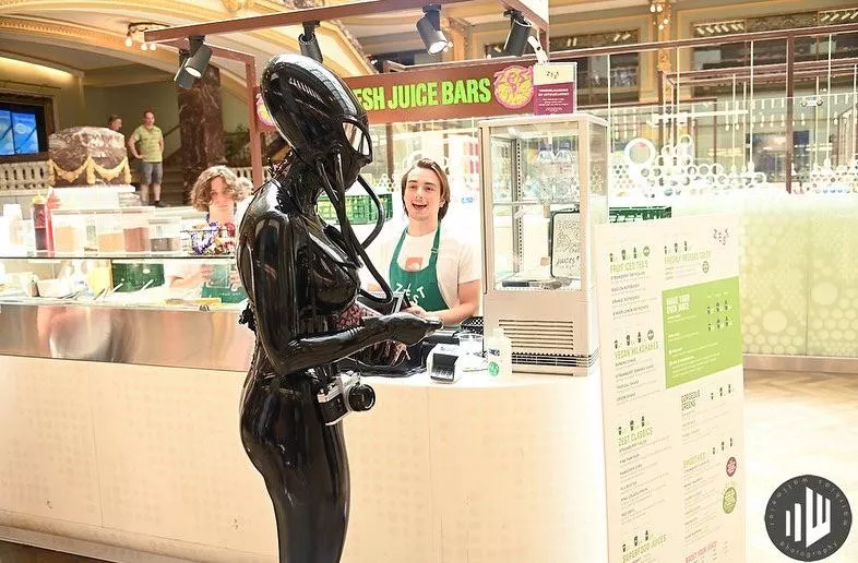 Latex alien going for a smoothie. 👽