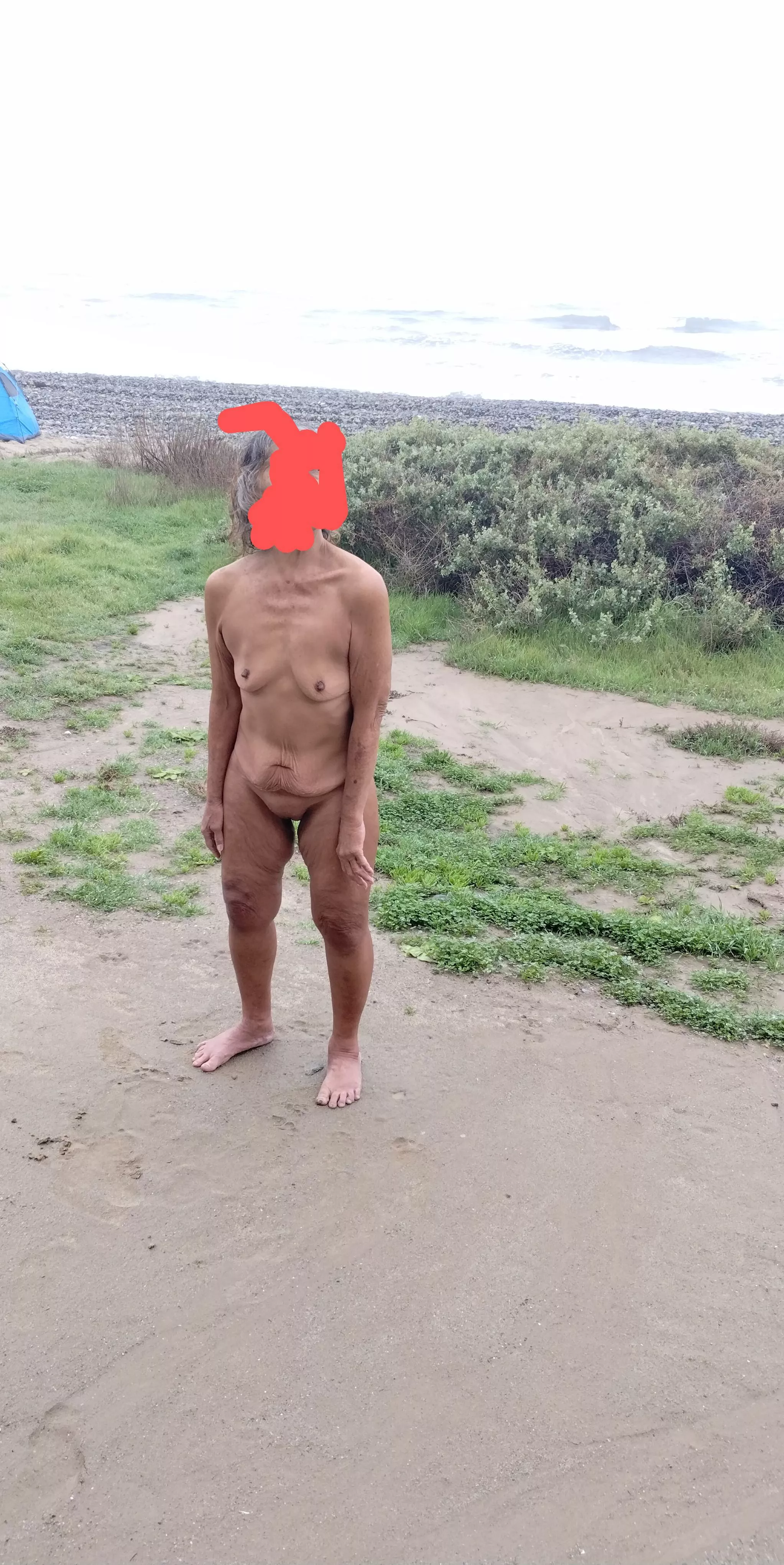 Little bit of Naked fun outside in the rain at the beach ⛱️