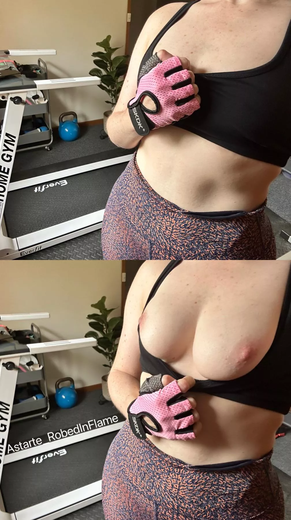 One of the many benefits of having a home gym: