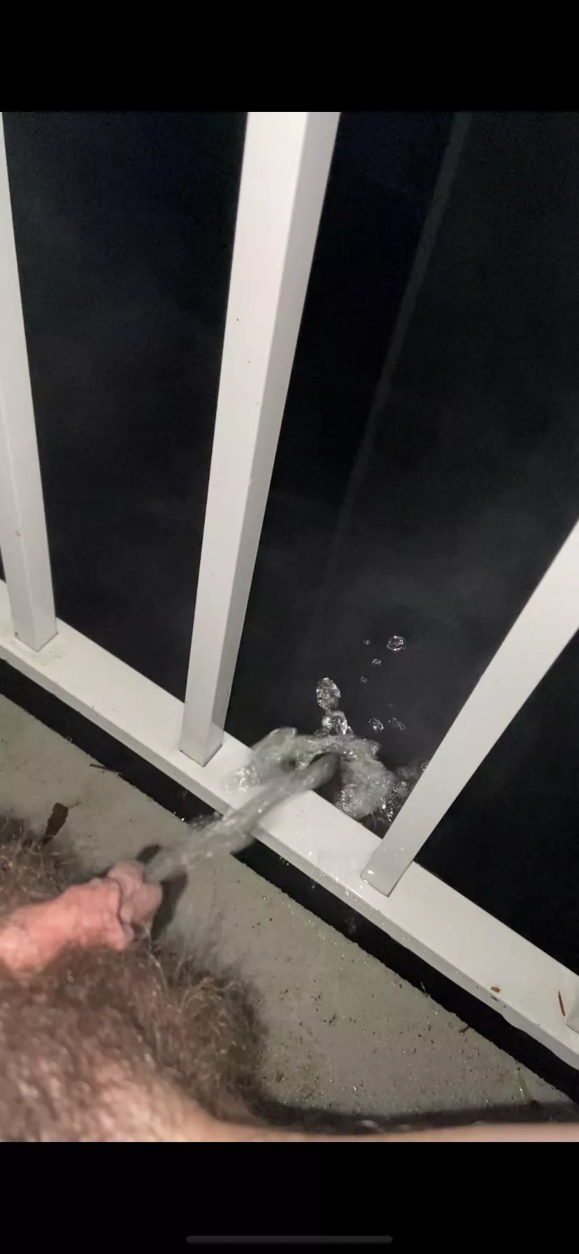 Pissing of my top floor balcony… who wants to get wet?