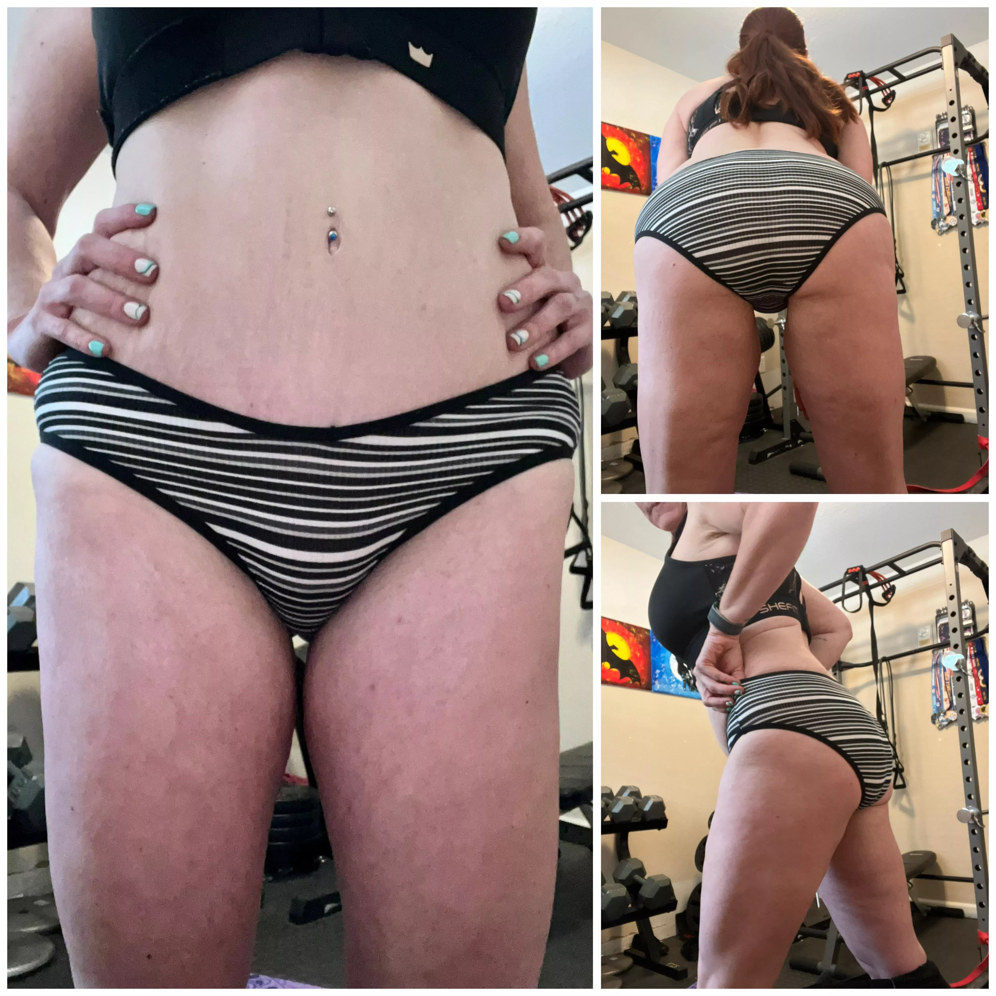 [selling][usa] black and white striped cotton fullback… soaking up all my goodness. All of my panties come with at least 24hr wear, POW pics, workouts (if wanted) and light solo play & vacuum sealed, shipped discretely with tracking. $30