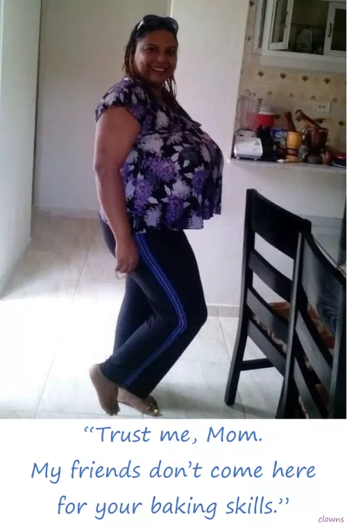 [tits] Don't let her fool you. Mom loves the attention.